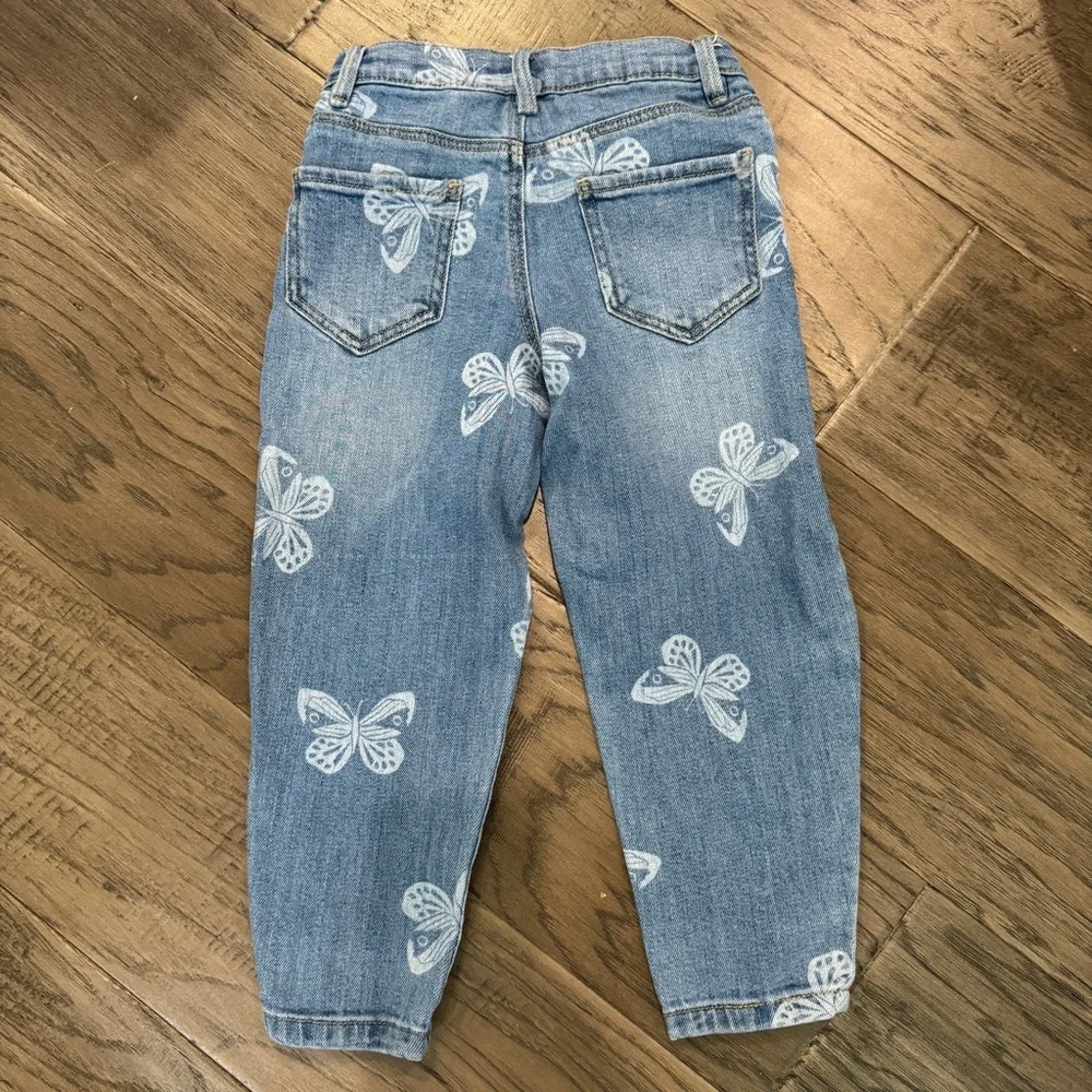 Osh Kosh B’gosh Butterfly‎ Print Blue Jeans Girls Size 5